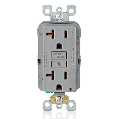 20 Amp, Self Test, Non Tamper-Resistant GFCI Outlet with LED Indicator Light