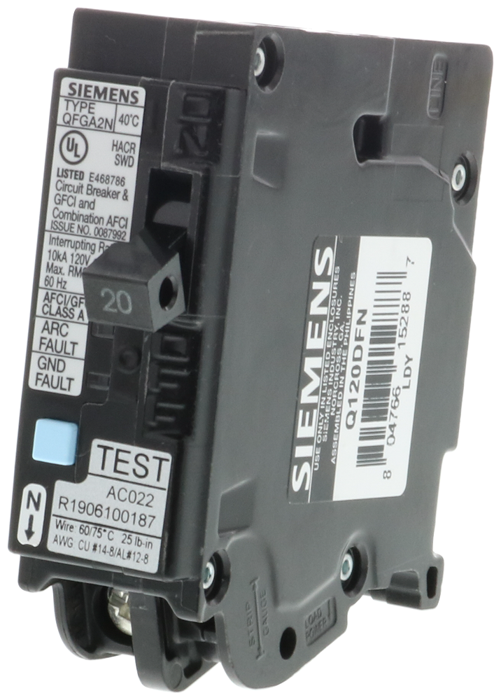 -RKR QFGA2N AFCI/GFCI 1P 120V 20A 10kA
