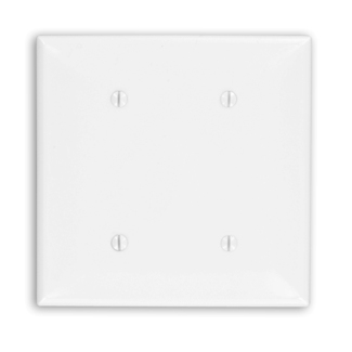2-Gang Blank Wallplate, Standard Size, Thermoplastic Nylon, Red