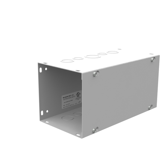 6x12x6 Screw Cover Wireway Type 1 UL Listed Steel Knockouts ANSI 61 Gray
