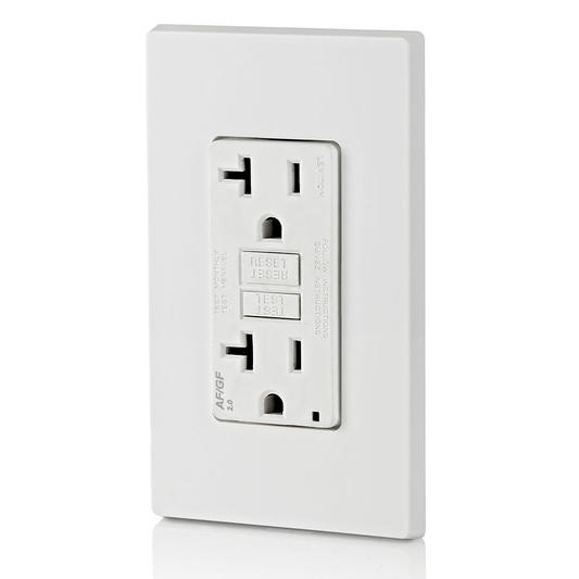 20 Amp, Self Test, Tamper-Resistant Dual-Function AFCI/GFCI Outlet with LED Indicator Light