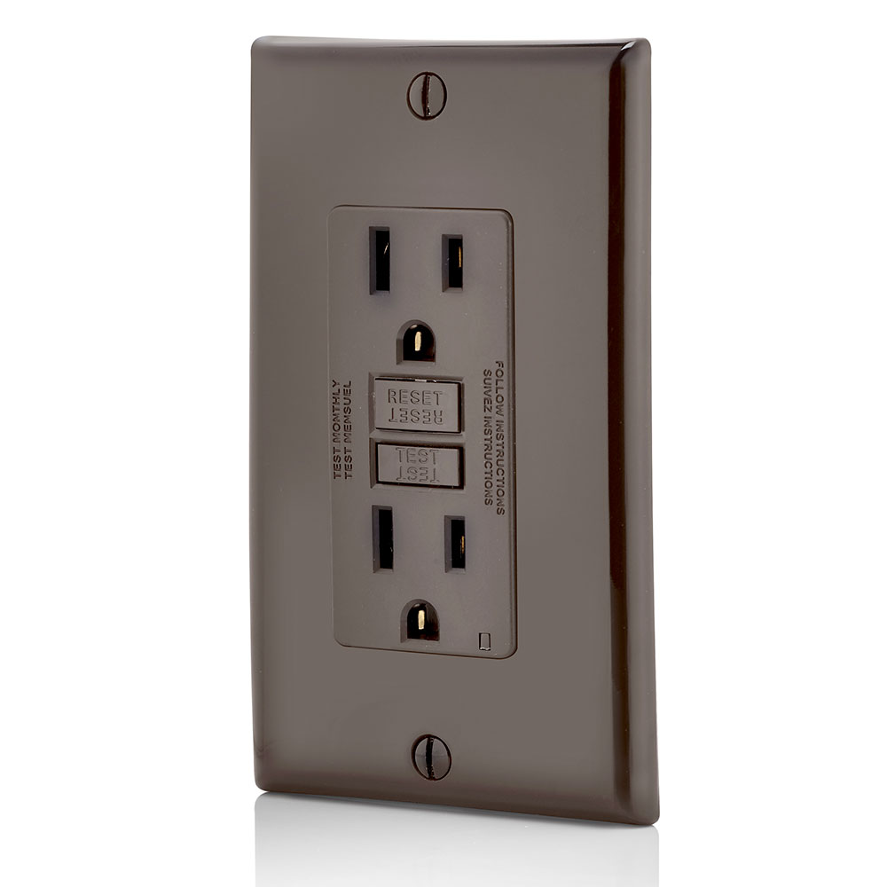 15 Amp, Self Test, Non Tamper-Resistant GFCI Outlet with LED Indicator Light