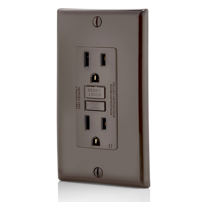 15 Amp, Self Test, Non Tamper-Resistant GFCI Outlet with LED Indicator Light