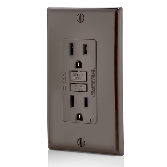 15 Amp, Self Test, Non Tamper-Resistant GFCI Outlet with LED Indicator Light