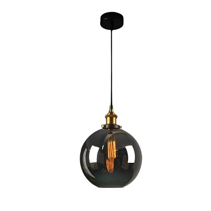 [Open-Box]Retro Creative Glass Electroplated Smoke Gray Industrial Pendant Lamp