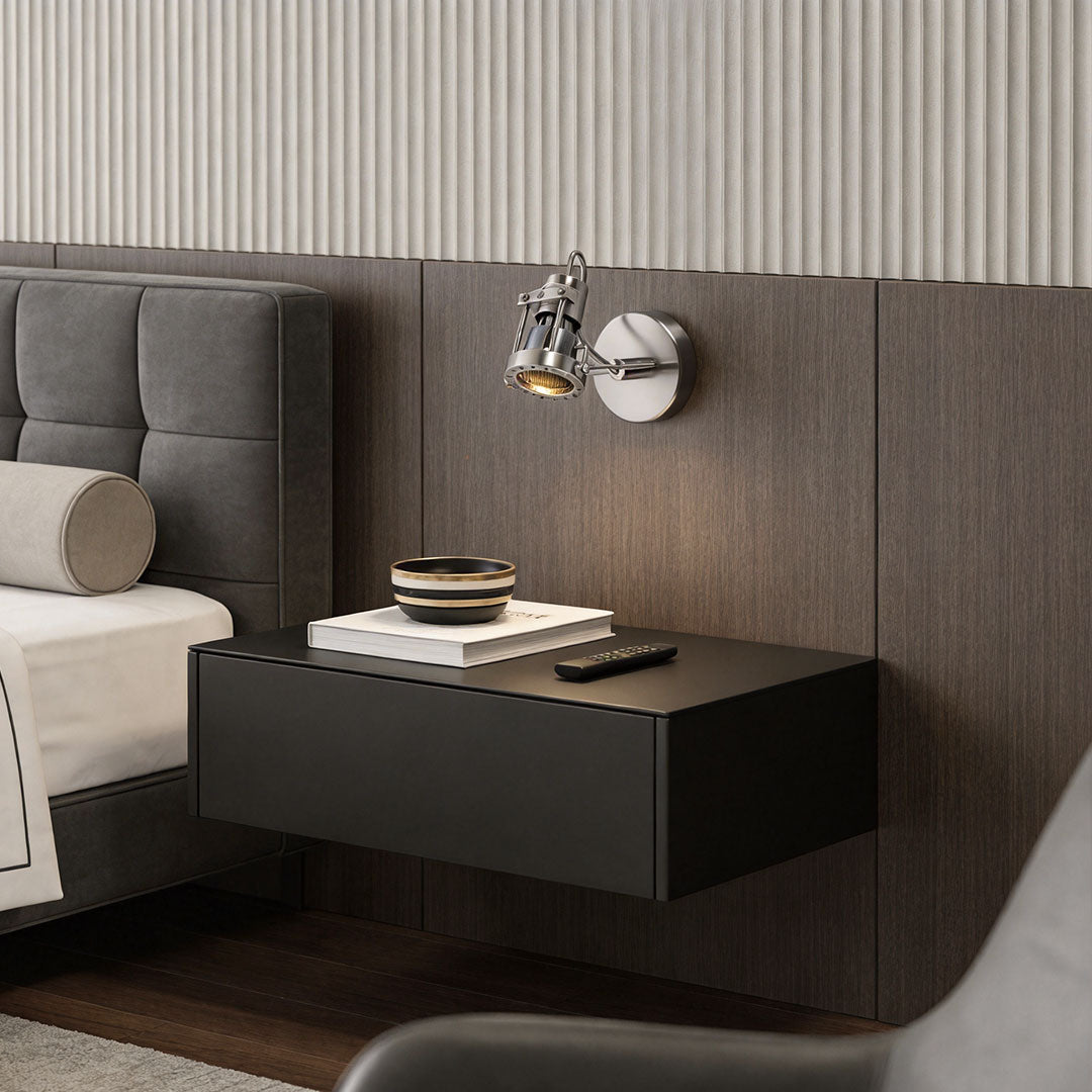【2 PCS】Brushed Nickel Wall Sconces Vintage Bauhaus Rotatable Light