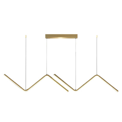 Wavy Linear 3 Step Dimming LED Nordic Chandelier Pendant Light Hanging Lamp