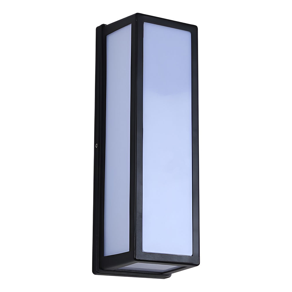 [Open-Box] Warm White Rectangle LED Waterproof Motion Sensor Black Modern Wall Sconce Lighting