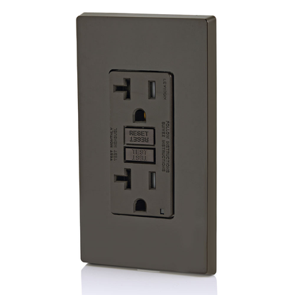 20 Amp, Self Test, Tamper-Resistant GFCI Outlet with LED Indicator Light