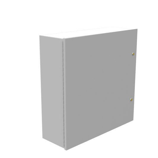 24X8x24 Hinge Cover Type 1 UL Listed Steel No Knockouts ANSI 61 Gray Continuous Hinge Slotted Quarter Turn Latch