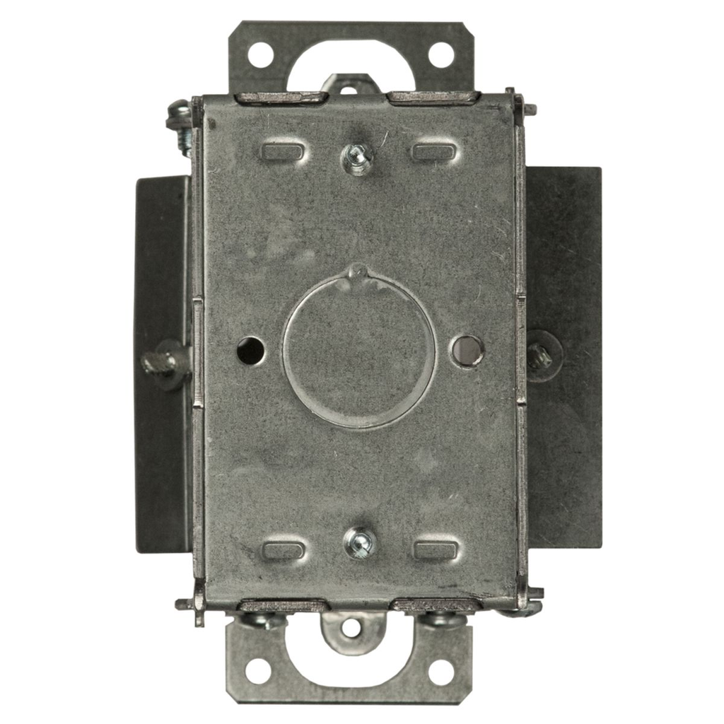 3 in. x 2 in. Switch Box, Gangable, 2-1/2 in. Deep, One 1/2 in. KO & NMSC Clamps, Plaster Ears, Old Work