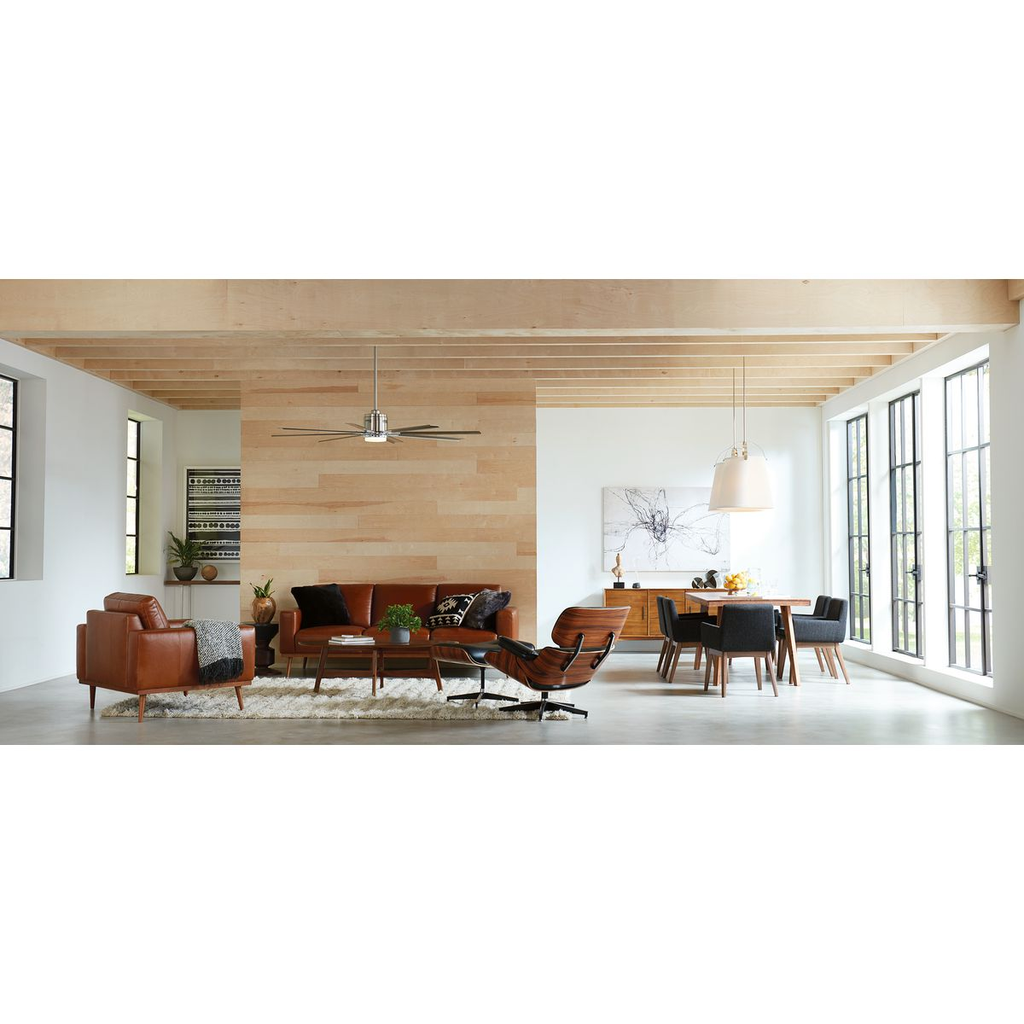 72" 18W LED 8 Blade Brushed Nickel ceiling fan