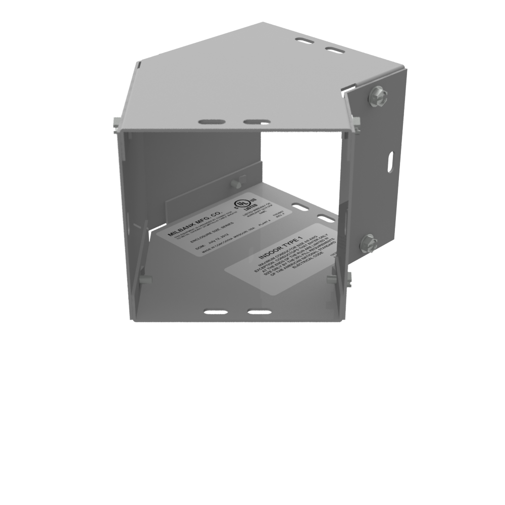 6.234X4X5.593 Wireway Elbow 45 Corner ANSI 61 Gray Steel