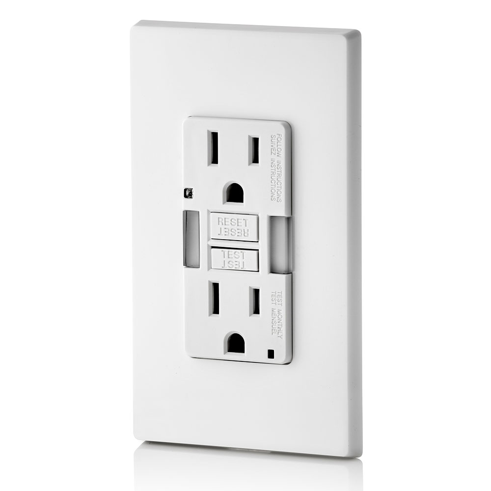 15 Amp, Self Test, Tamper-Resistant GFCI Outlet with Guidelight & LED Indicator Light