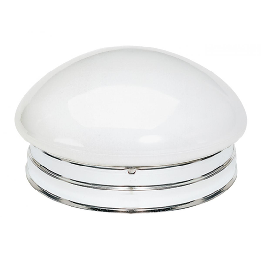 2 Light - 10" Flush with White Glass - Polished Chrome