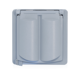 2-Gang Weatherproof Cover, Polycarbonate, Gray