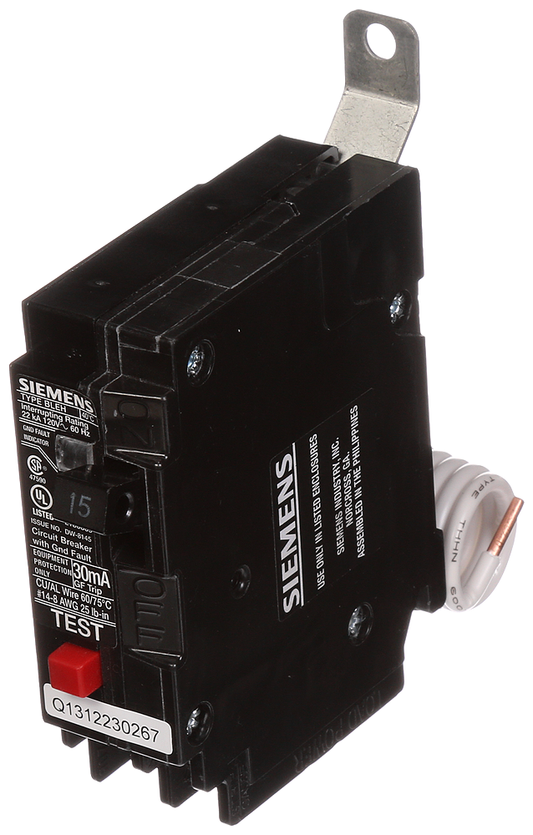 BRKR BLEH2 GFCI 30mA 1P 120V 15A 22KA