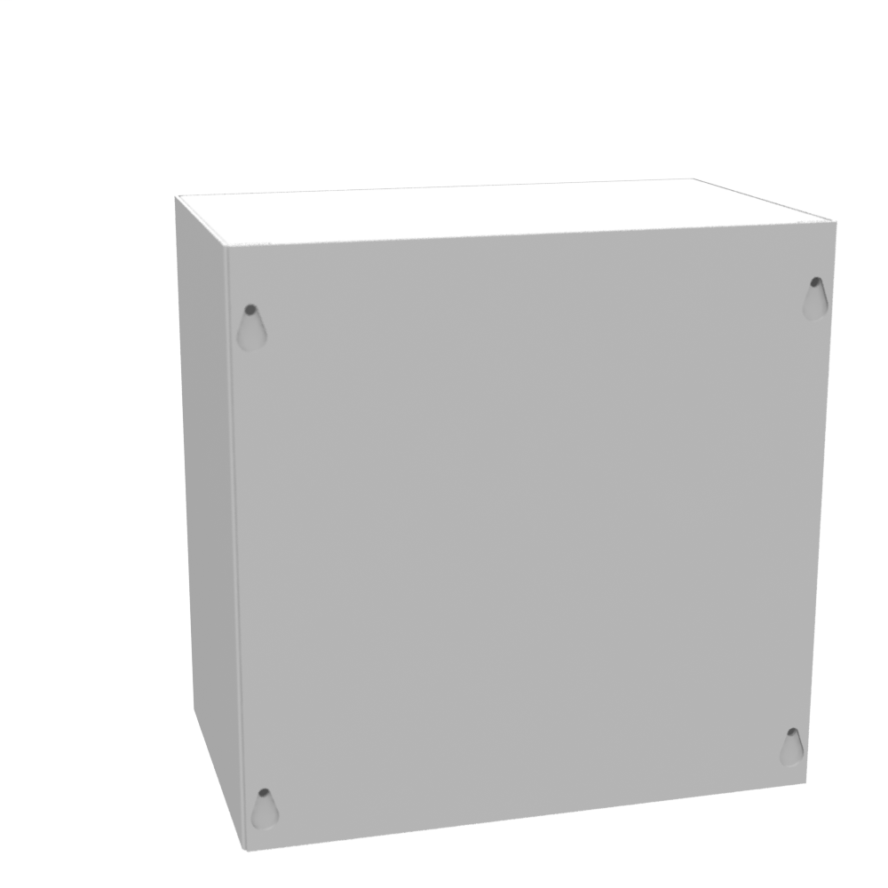 10x6x10 Screw Cover Type 1 UL Steel No KO Gray Cover w/Teardrop Slots Holes In Back