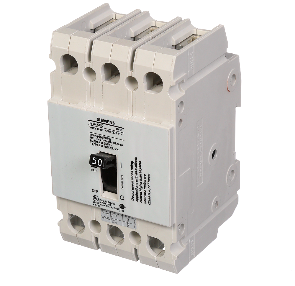 BREAKER CQD 3P 50A 480/277V 14KA DIN