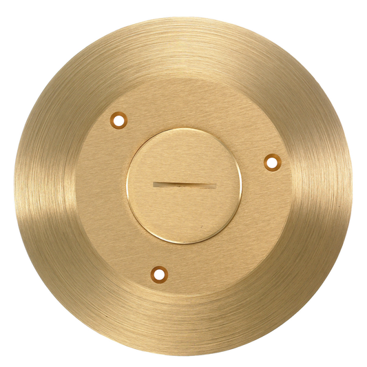 1-Gang One Piece Cover/Carpet Flange, Round, 2-1/8" Threaded Opening, Brass