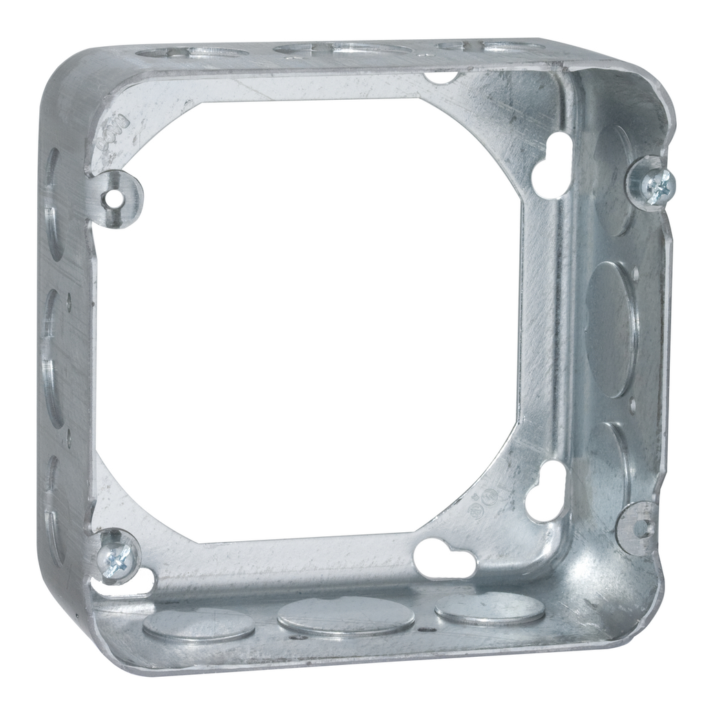4-11/16 in. Squ Extension Ring, Drawn, 2-1/8 in. Deep with Eight 1/2 and Four 3/4 in. KO's