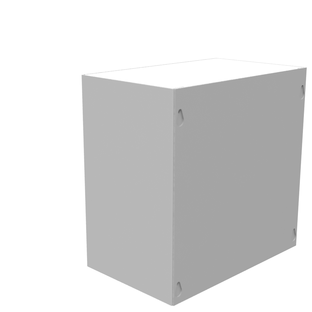 10x6x10 Screw Cover Type 1 UL Steel No KO Gray Cover w/Teardrop Slots Holes In Back