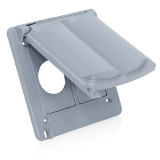2-Gang Weatherproof Cover, Polycarbonate, Gray