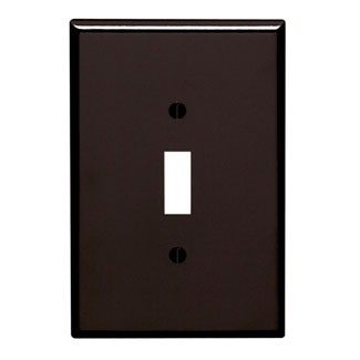 1-Gang Toggle Switch Wallplate, Oversized, Thermoset, Brown