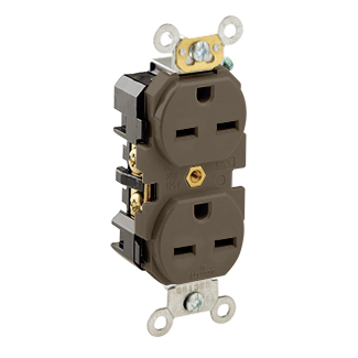 15 Amp Duplex Receptacle/Outlet, Industrial Grade, Self-Grounding