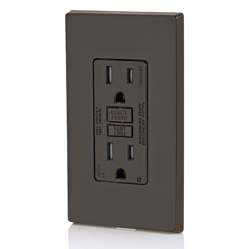 15 Amp, Self Test, Tamper-Resistant AFCI Outlet with LED Indicator Light