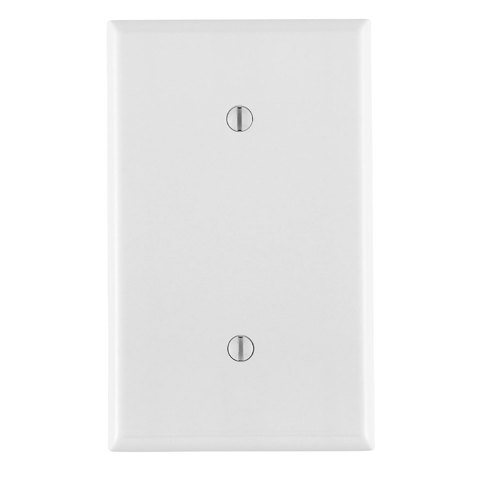 1-Gang Blank Wallplate, Standard Size, Thermoset, White