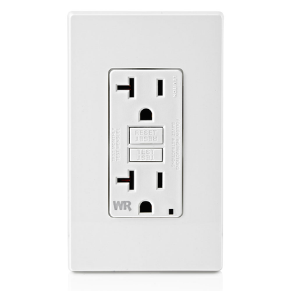20 Amp GFCI Weather-Resistant Outlet, Self Test, with LED Indicator Light