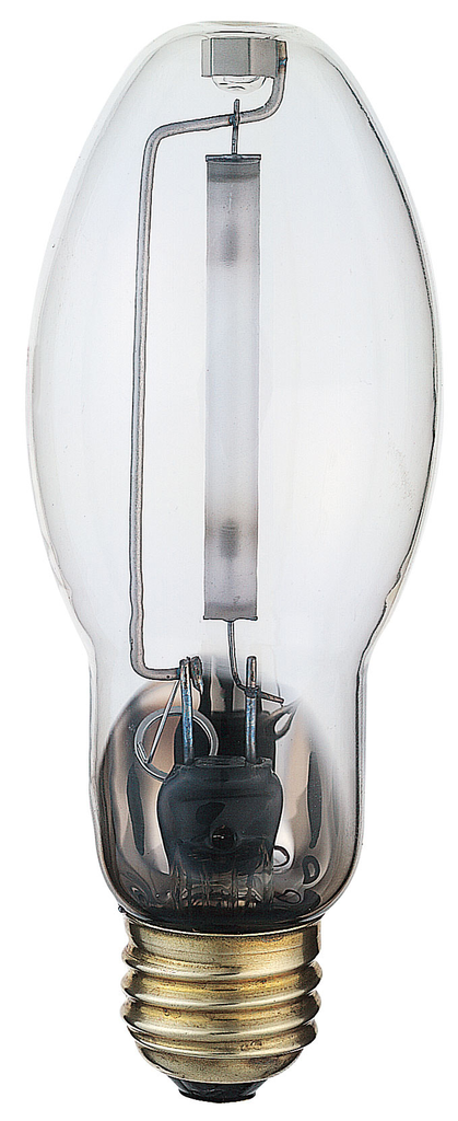 100 Watt; High Pressure Sodium HID; Medium base; ED17; Clear; 22 CRI; 2100K