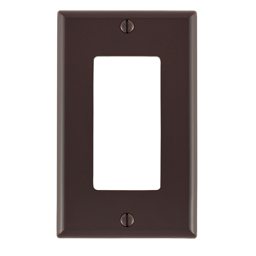 1-Gang Decora/GFCI Device Wallplate, Standard Size, Thermoplastic Nylon, Brown
