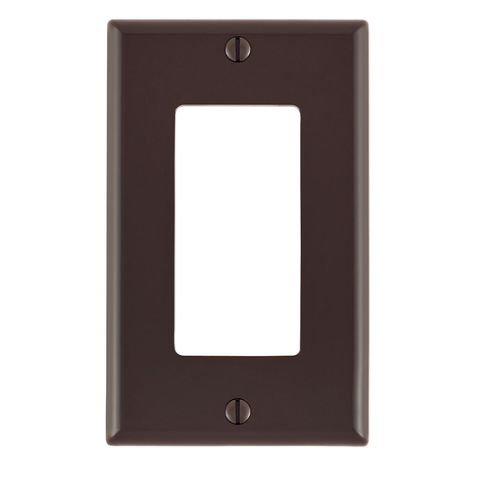 1-Gang Decora/GFCI Device Wallplate, Standard Size, Thermoplastic Nylon, Brown