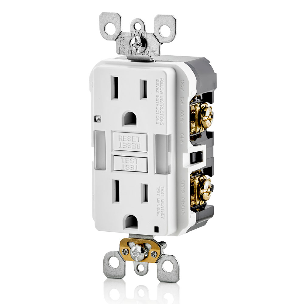 15 Amp, Self Test, Tamper-Resistant GFCI Outlet with Guidelight & LED Indicator Light
