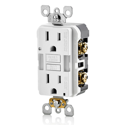 15 Amp, Self Test, Tamper-Resistant GFCI Outlet with Guidelight & LED Indicator Light