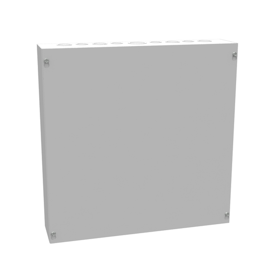 18x4X18 Screw Cover Type 1 UL Steel KOs Gray Cover w/Teardrop Slots Holes In Back