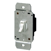 600W, 120 Volt AC 60Hz, Single-Pole, Electro-Mechanical Incandescent Toggle Dimmer, - White
