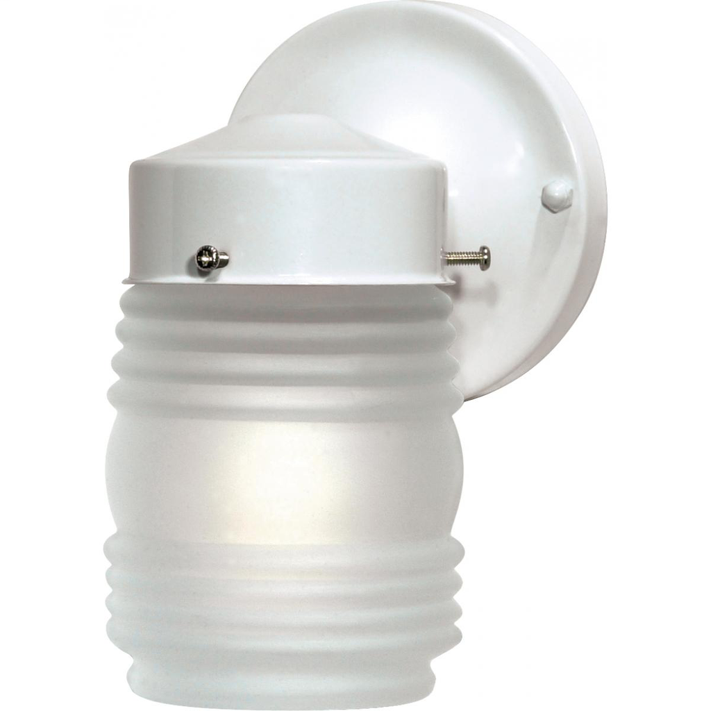 1 Light - 6" - Porch, Wall - Mason Jar with Frosted Glass, Color retail packaging