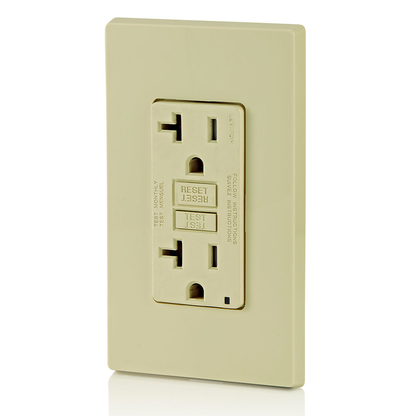 20 Amp, Self Test, Tamper-Resistant GFCI Outlet with LED Indicator Light