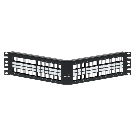 Angled QUICKPORT™ Patch Panel, 48‑Port, 2RU, Black