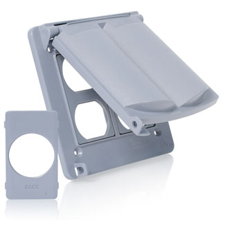 2-Gang Weatherproof Cover, Polycarbonate, Gray