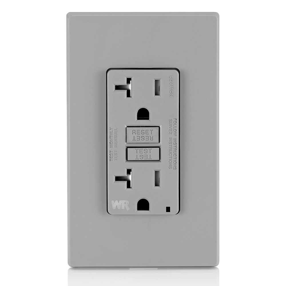 20 Amp GFCI Weather-Resistant Outlet, Self Test, Tamper-Resistant with LED Indicator Light