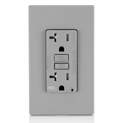 20 Amp GFCI Weather-Resistant Outlet, Self Test, Tamper-Resistant with LED Indicator Light