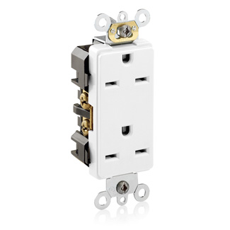 15 Amp Decora Plus Duplex Receptacle/Outlet, Commercial Grade, Self-Grounding