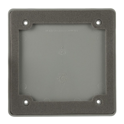 2-Gang Weatherproof Cover, Plastic, Blank, Gray