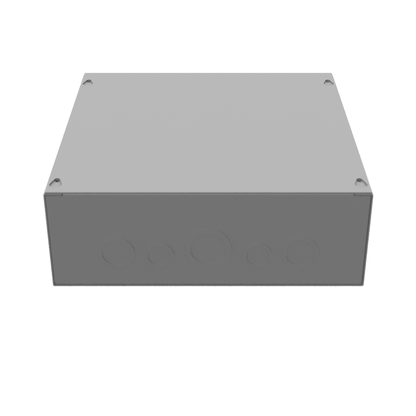 12x4X12 Screw Cover Type 1 UL Steel KOs Gray Cover w/Teardrop Slots Holes In Back