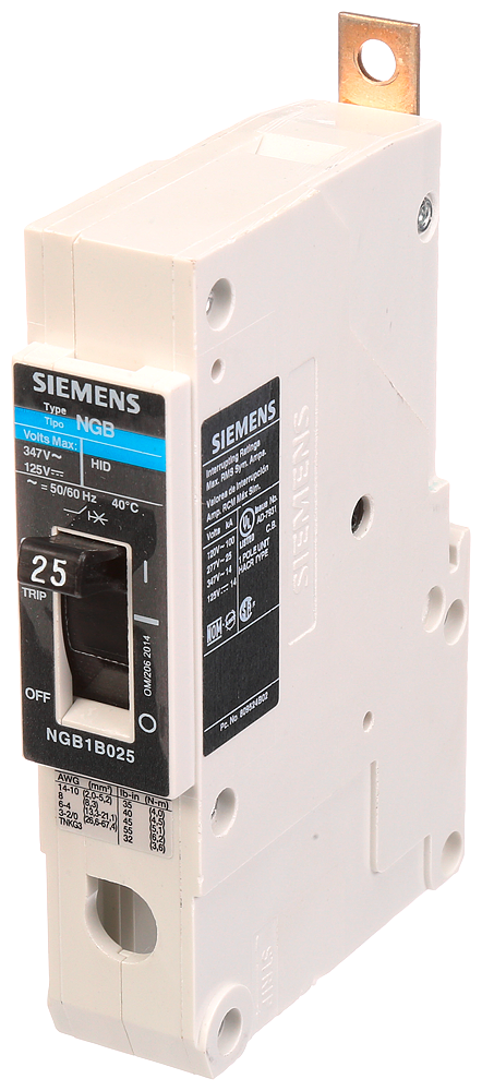 BREAKER NGB 1P 25A 347V 14KA LD LUG BULK
