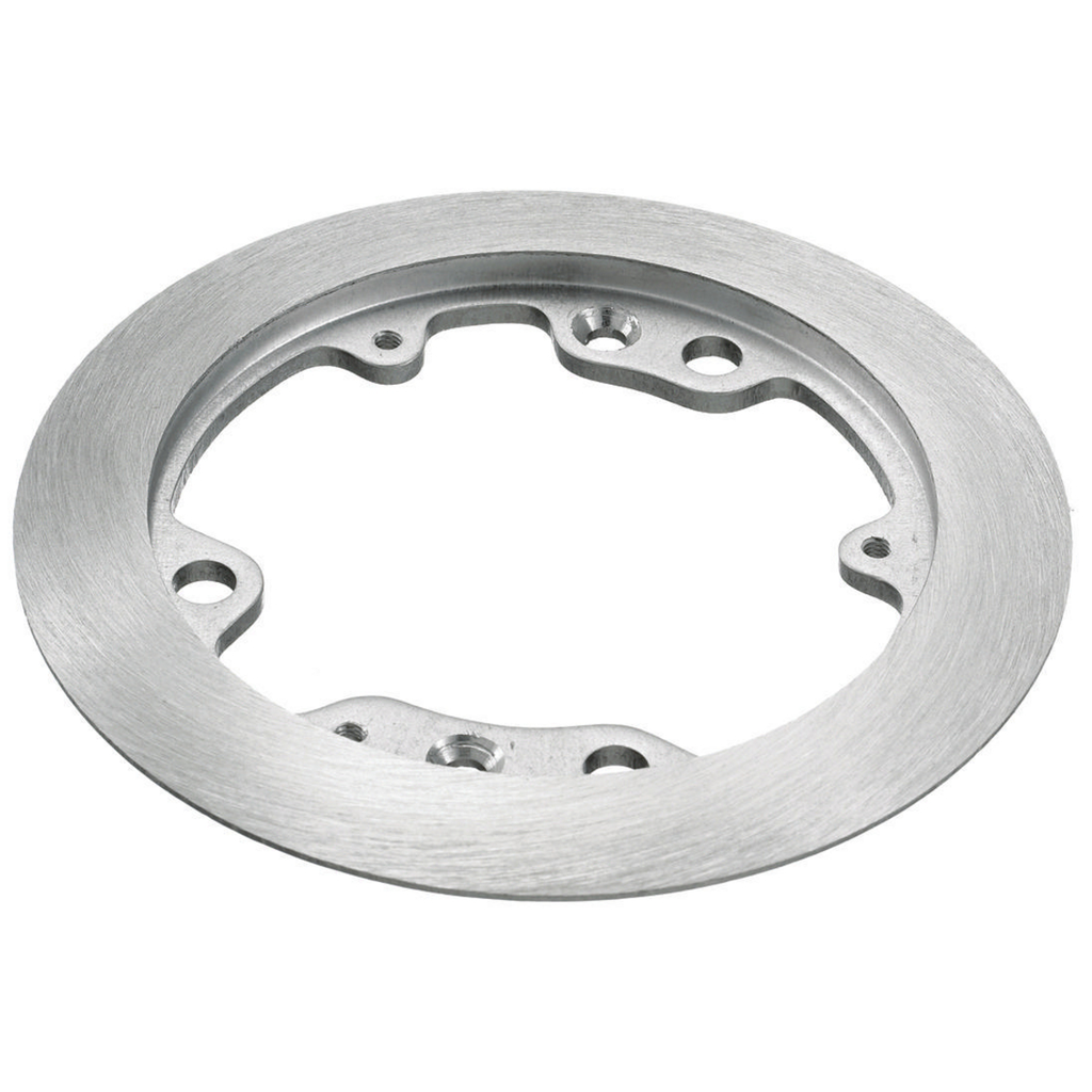 1-Gang Carpet Flange, Round, 6.25" Diameter, Brushed Aluminum